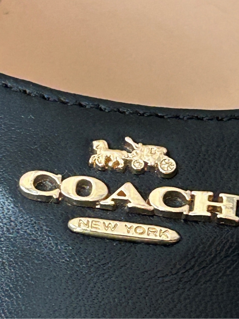 Coach Black Leather Pointed-Toe Slingback Pumps with Gold Logo Allie 90 Ltr Pump - Picture 6 of 13